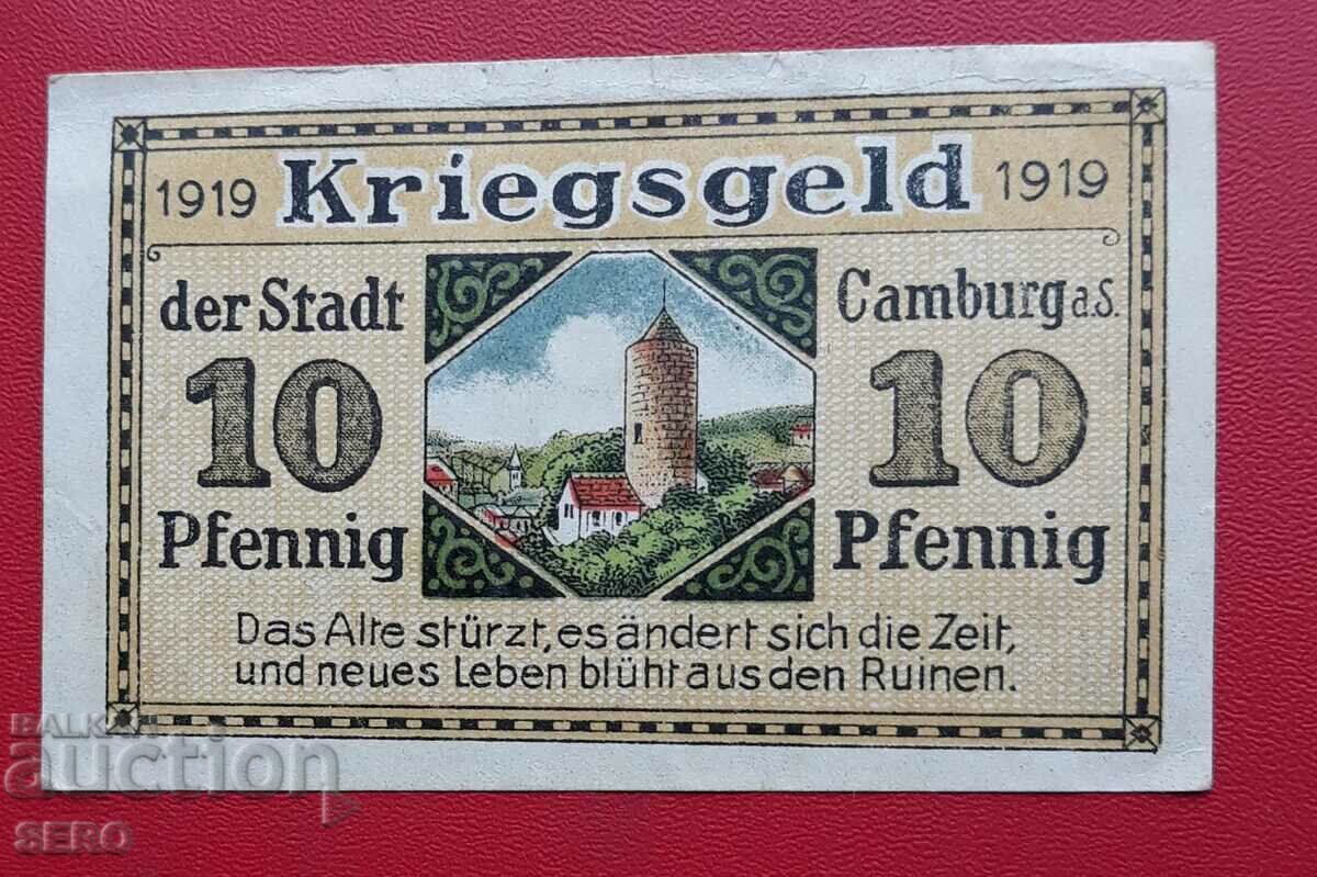 Банкнота-Германия-Тюрингия-Камбург-10 пфенига 1919
