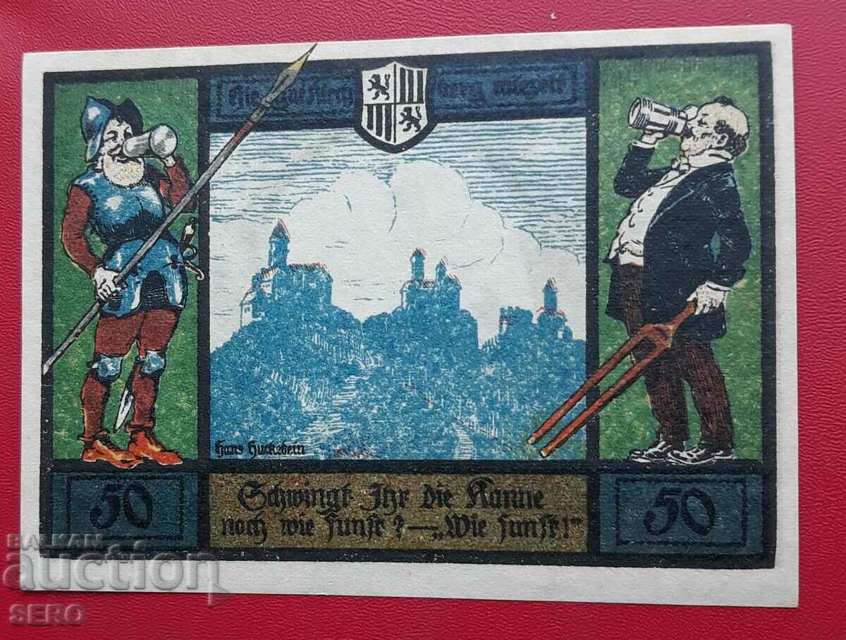 Bancnota-Germania-Thuringia-Jena-50 pfennig 1921