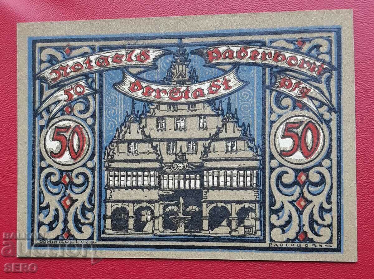 Banknote-Germany-S.Rhine-Westphalia-Paderborn-50 pf.1921