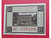 Bancnota-Germania-S.Rhein-Westphalia-Ham-25 pfennig 1920