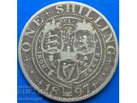 Great Britain 1 Shilling 1897 Victoria Silver