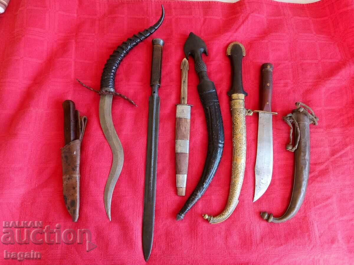 Daggers, bayonets, nods, knives in lot. Collection.