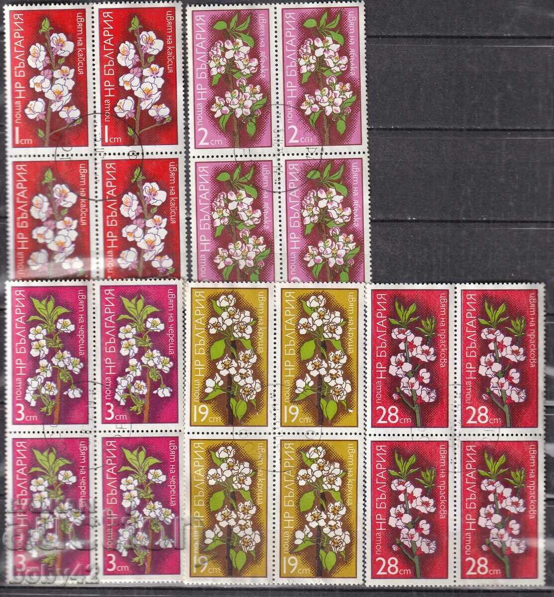 BK 2449-2453 Flowers of fruit trees, machine stamped-