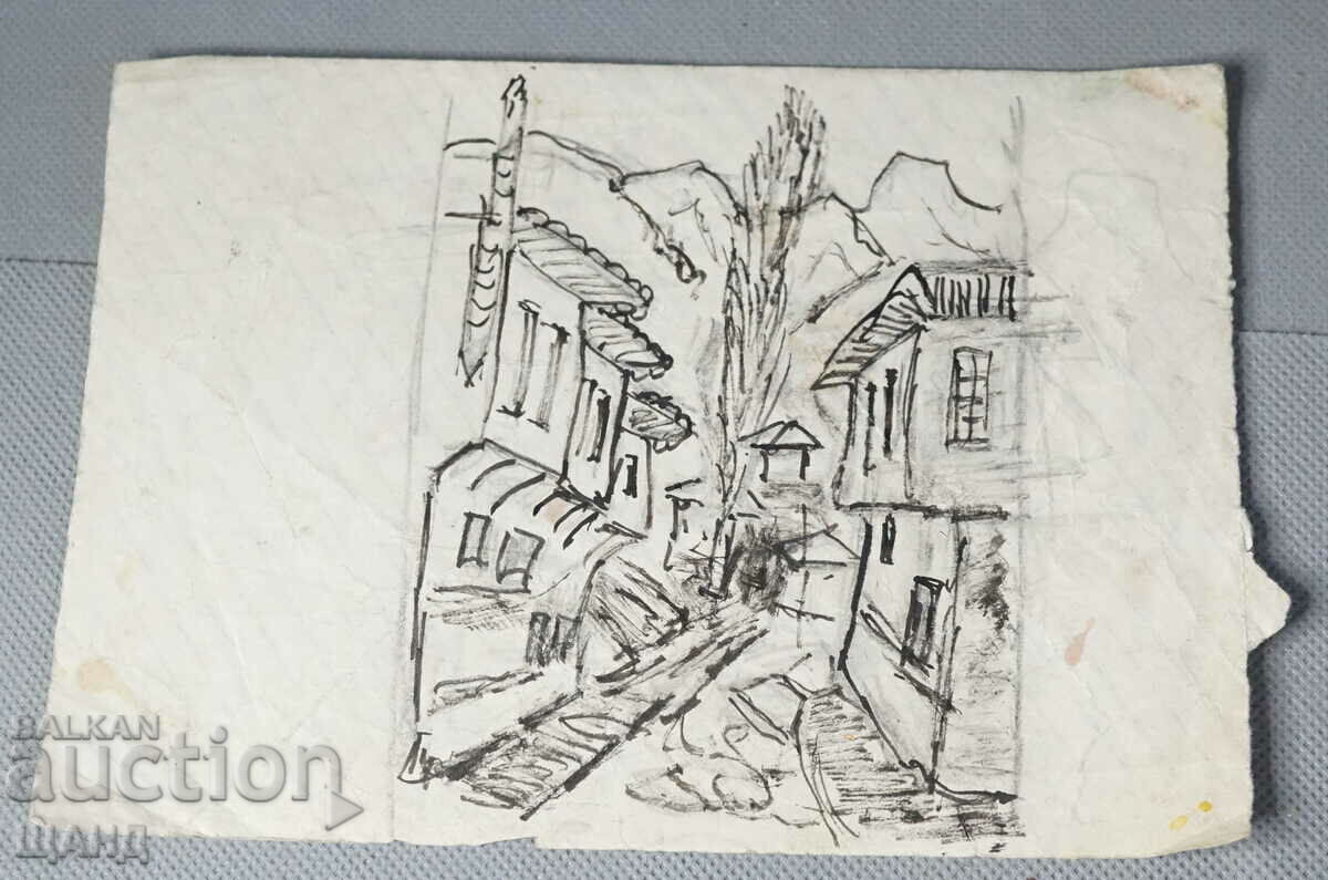 Стоянка Бонева рисунка изглед Жеравна стара къща