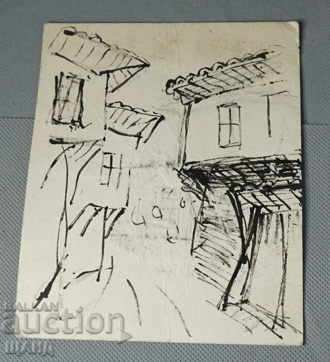 Стоянка Бонева рисунка изглед Жеравна стара къща