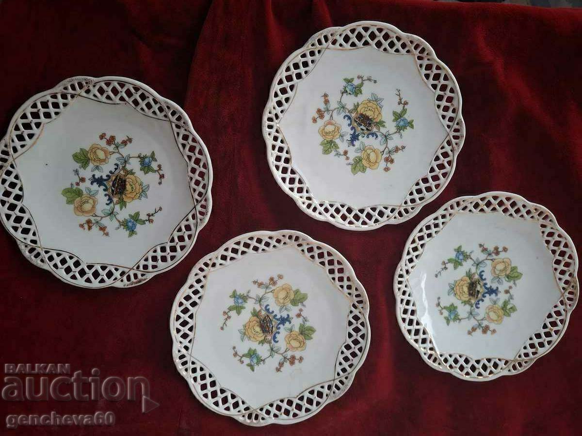 Auction Vintage service porcelain openwork platter with cake plates Auction Vintage service porcelain openwork platter with cake plates
