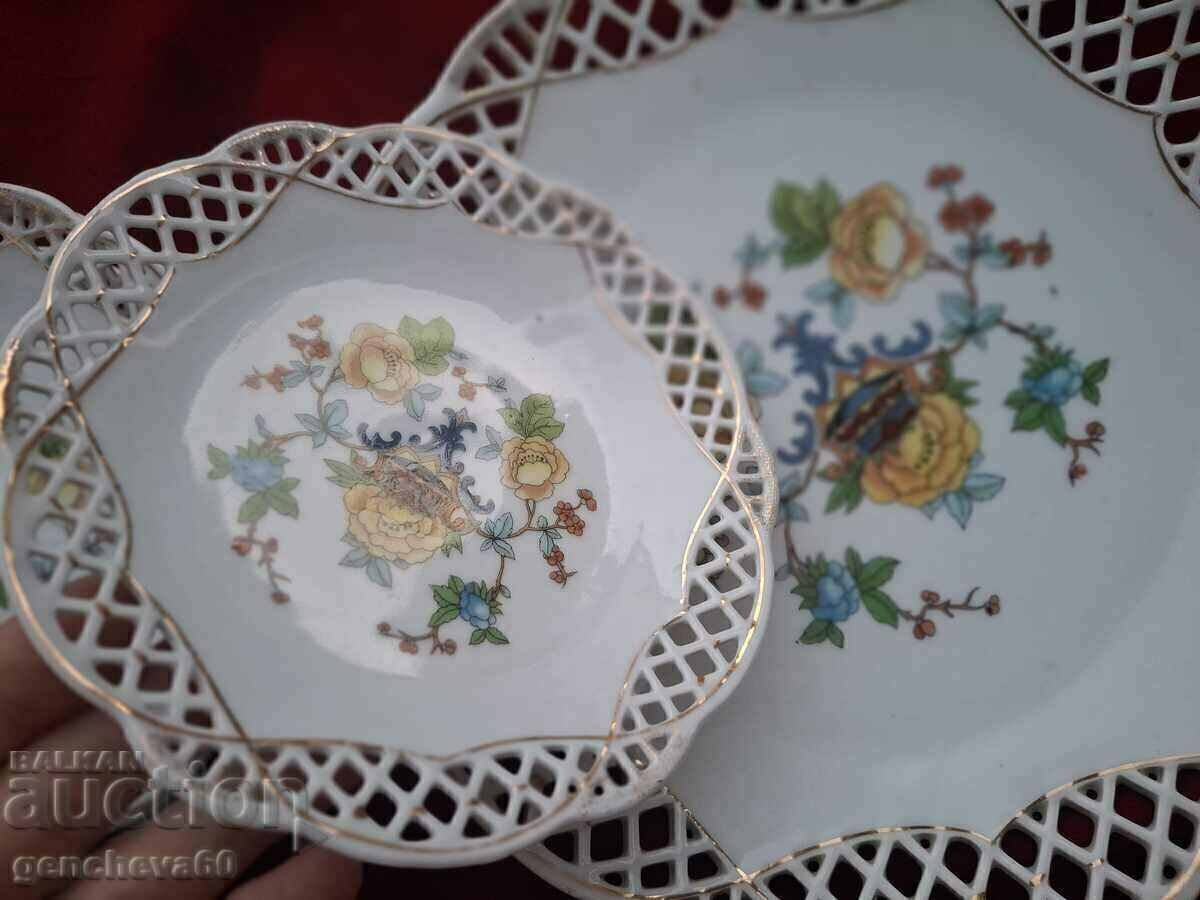 Vintage service porcelain openwork platter with cake plates - 7 Vintage service porcelain openwork platter with cake plates - 7