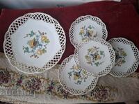 Beautiful porcelain openwork plate with cake plates