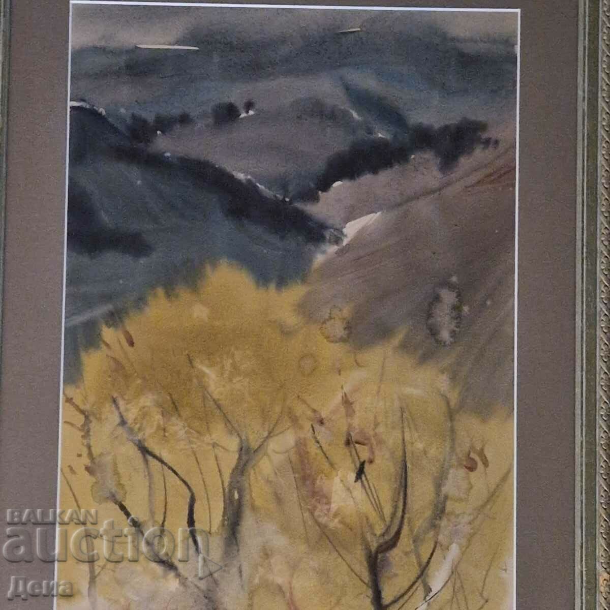 Sava Tsonovski watercolor 1987 with price 220.00 BGN | € 112.48 Sava Tsonovski watercolor 1987 with price 220.00 BGN | € 112.48