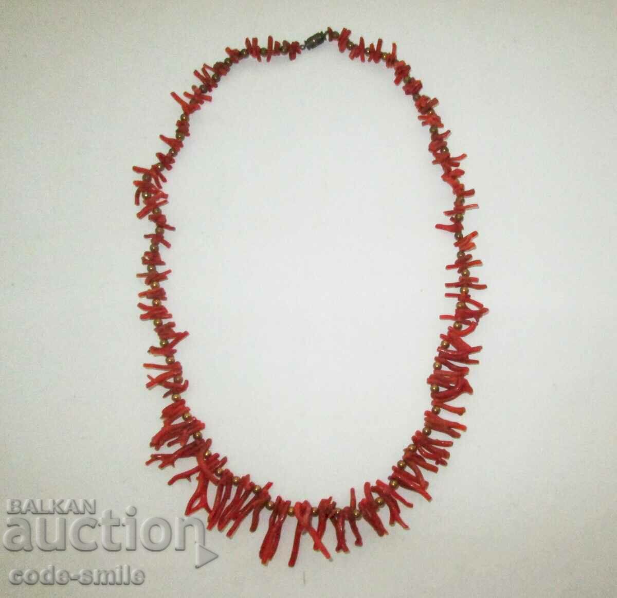 Old ladies jewelry natural red coral necklace