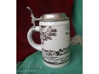 Cană de colecție pentru bere gravată din 1980