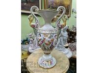 Large Antique Italian Capodimonte Porcelain Vase