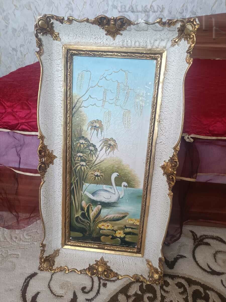 Oil painting on canvas Uniquely beautiful frame