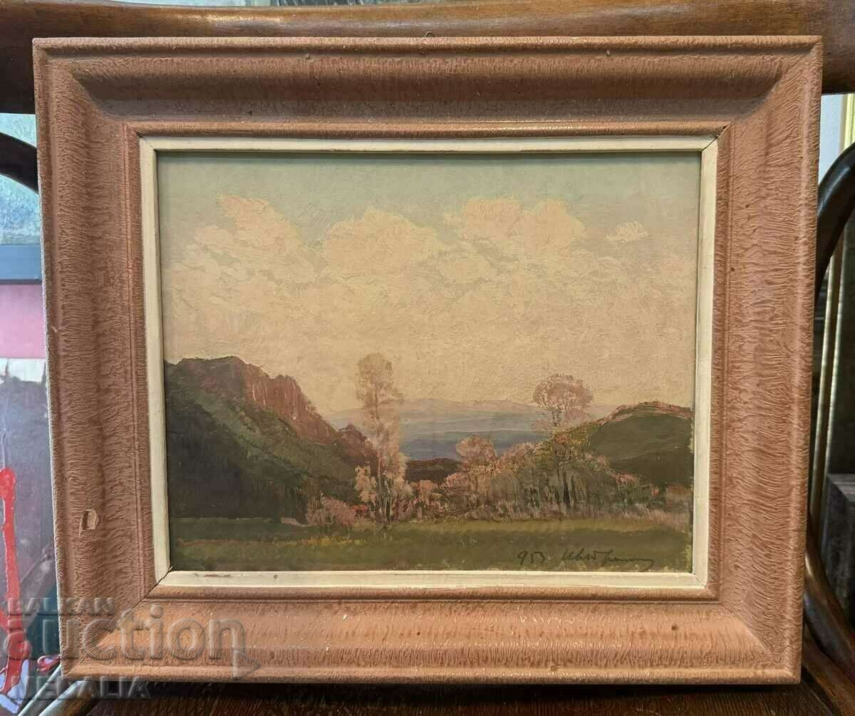 Ivan Trichkov-"Malyovitsa"-landscape-oil paints-signed-1953