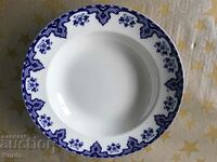 Deep porcelain plate