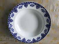 Deep porcelain plate