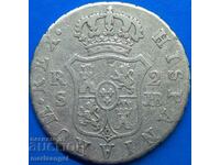 Spain 2 reales 1827 Ferdinand VII 27mm silver - rare