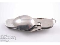 Tourist pocket knife with FORK AND SPOON