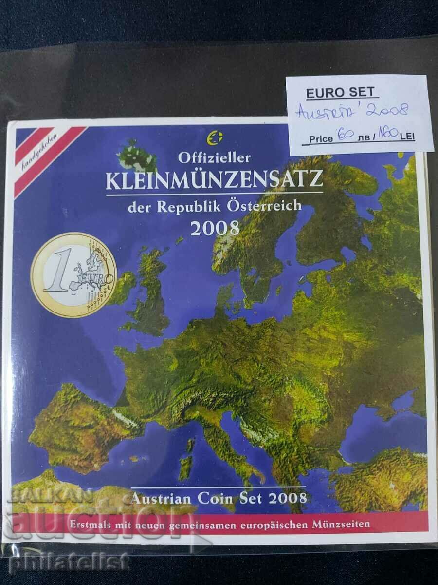 Austria 2008 -Setul complet de euro bancar de la 1 cent la 2 euro