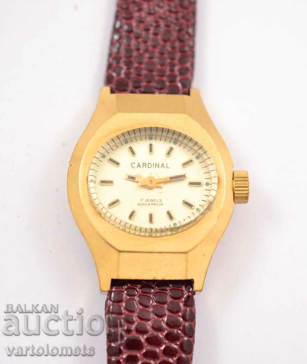 CARDINAL Women's Gold Plated Watch - Works