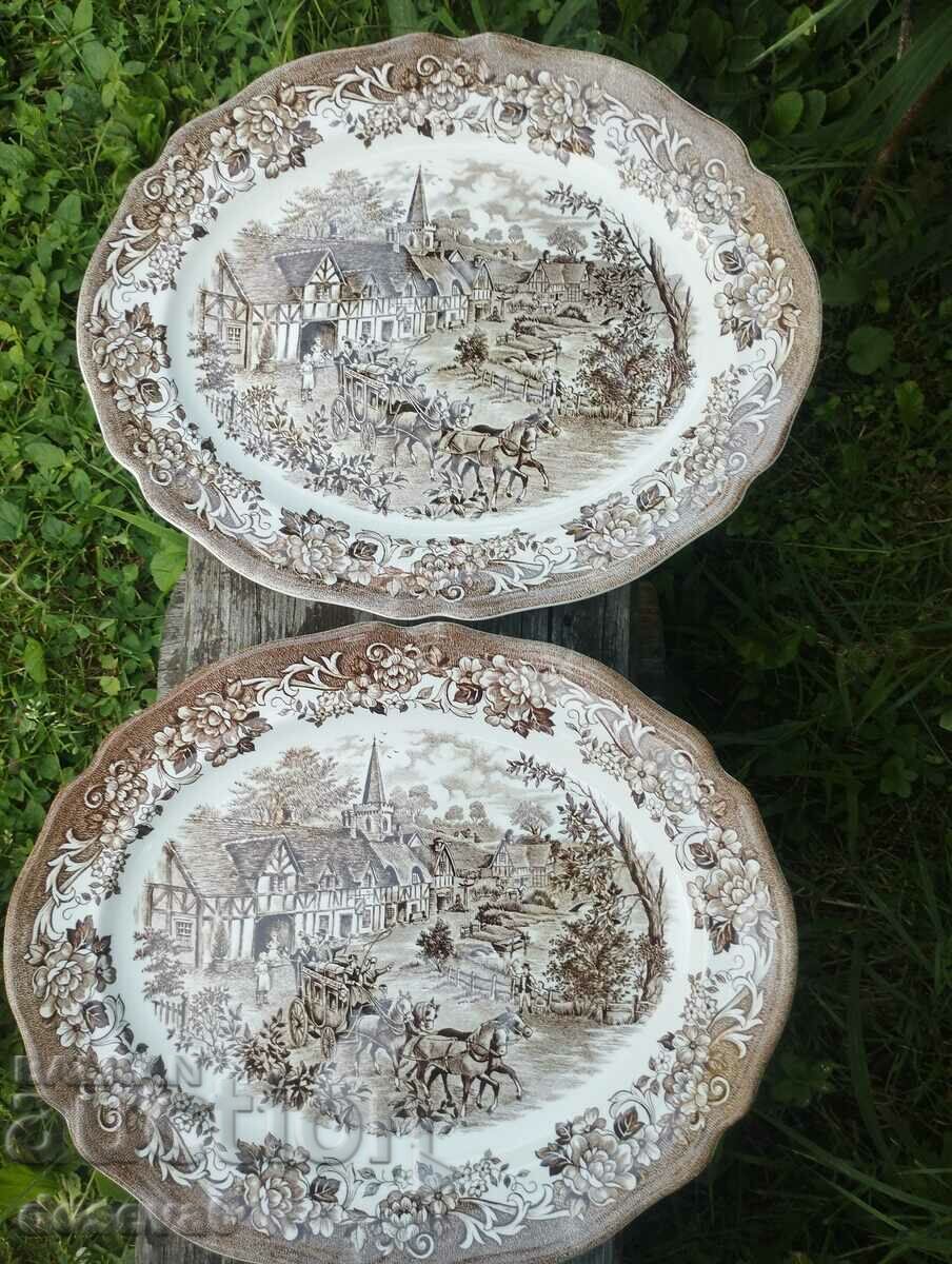 2 pcs. Royal Staffordshire Stratford Stage porcelain plates