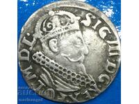 Poland 3 groszy (troika) 1621 Sigismund III silver - rare