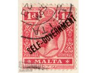GB/Malta-1922-Редовна КG V-Надп."self gouverment",клеймо
