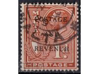 GB/Malta-1928-Редовна КG V-Надп."Postage Revenue,клеймо