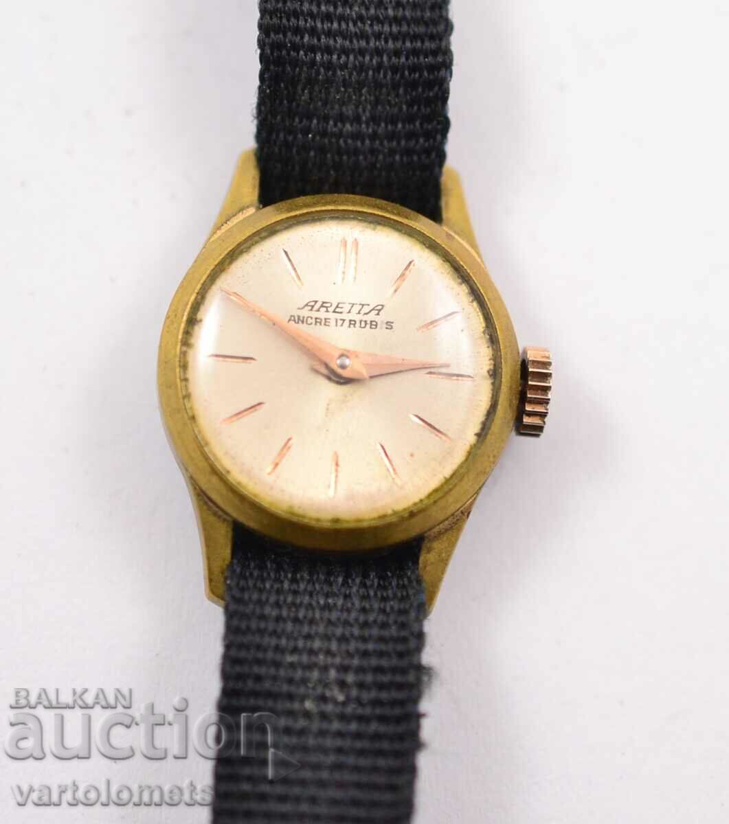 ARETTA Women's Gold Plated Watch - Works