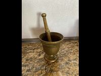 Old brass mortar