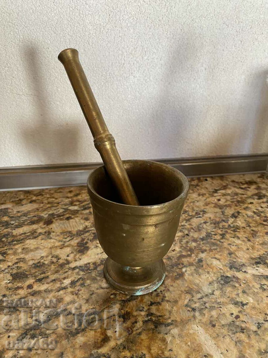 Old brass mortar