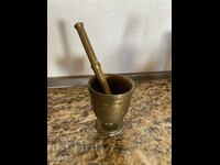 Old brass mortar