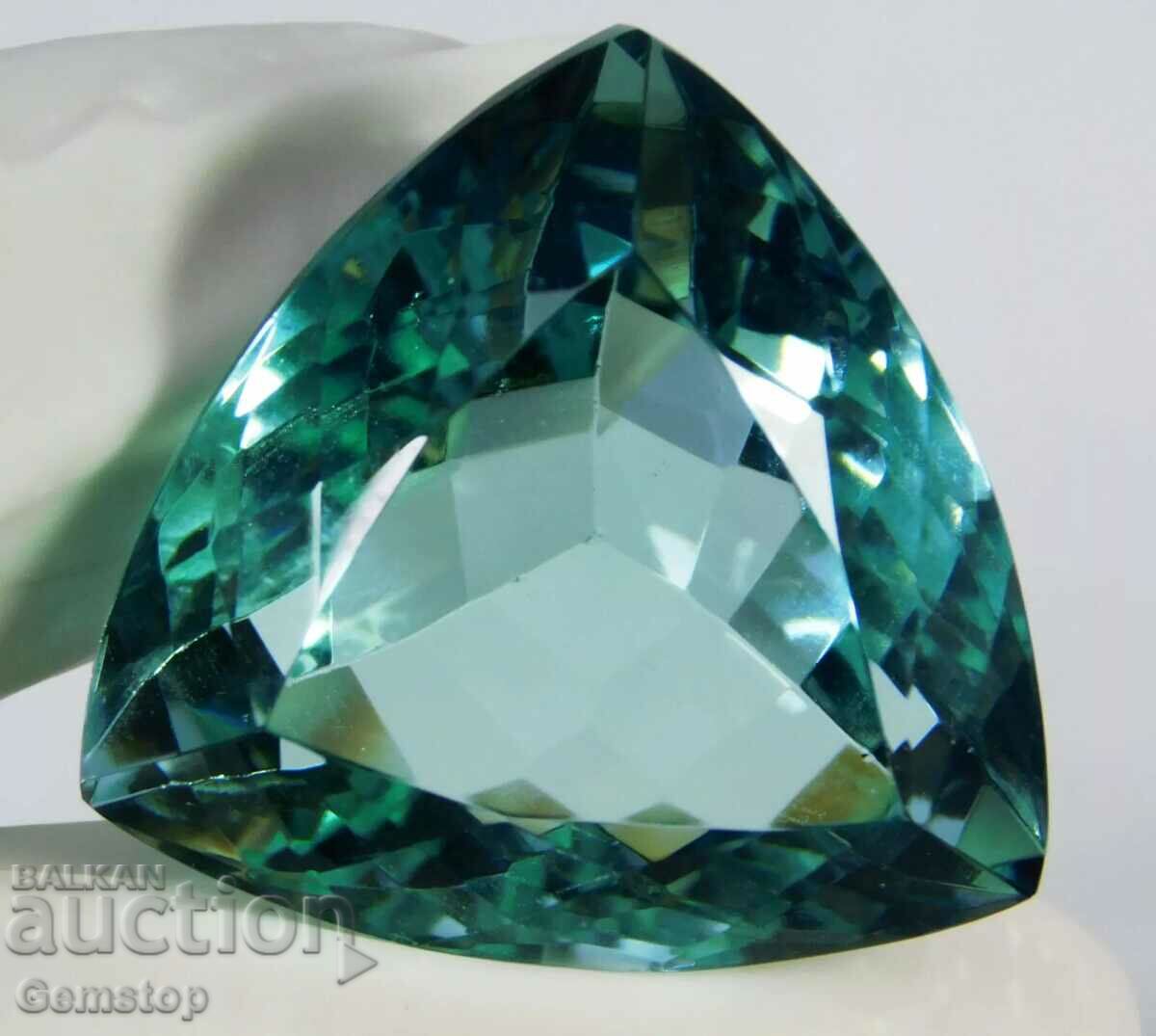 BZC! 65.85 ct natural aquamarine trilly cert OMGTL from 1st!
