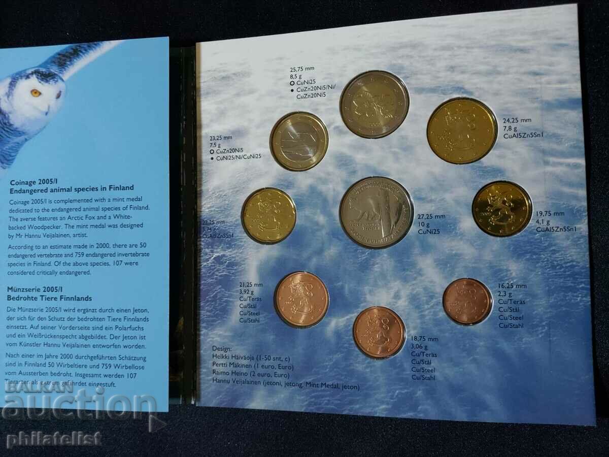 Finland 2005 - bank euro set from 1 cent to 2 euros + medal with price 60.00 BGN | € 30.68 Finland 2005 - bank euro set from 1 cent to 2 euros + medal with price 60.00 BGN | € 30.68