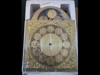 Mechanical wall clock face with lunar calendar. New