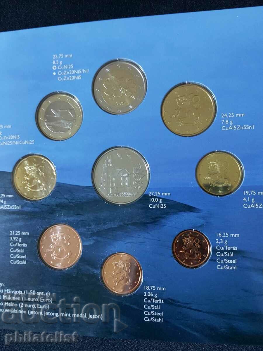 Finland 2008 - bank euro set from 1 cent to 2 euro + medal with price 60.00 BGN | € 30.68 Finland 2008 - bank euro set from 1 cent to 2 euro + medal with price 60.00 BGN | € 30.68