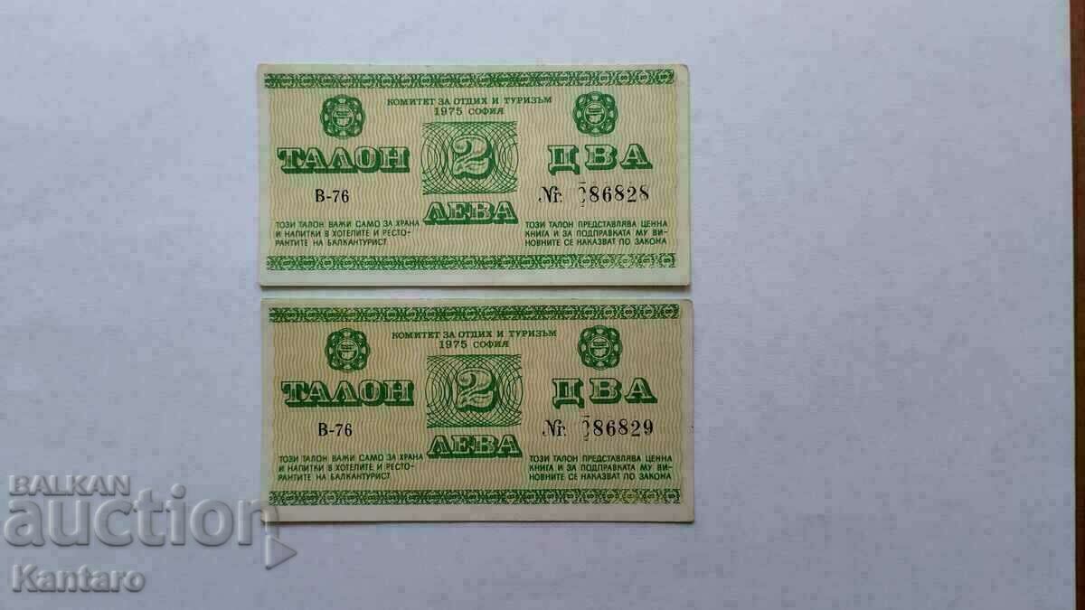 Banknote-BULGARIA - Balkantourist Coupon - 2 BGN - 1976