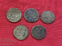 Lot of old ship tokens late 19th century 5 pcs.