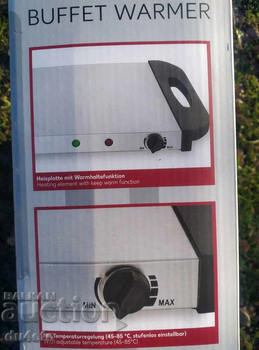 Aparat de încălzit mâncare bufet vitrină caldă bain marie 300W - 5