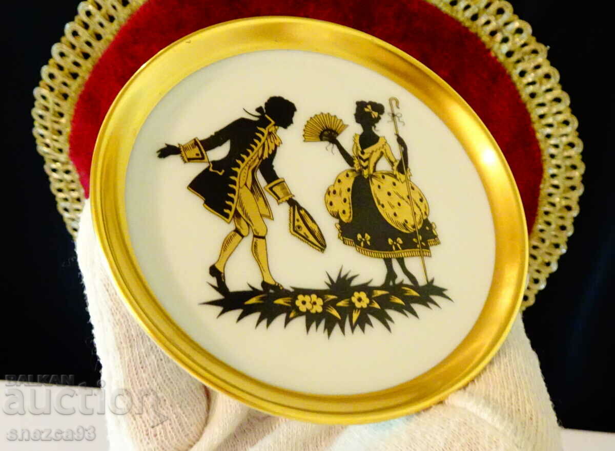 Furstenberg porcelain plate, gold.