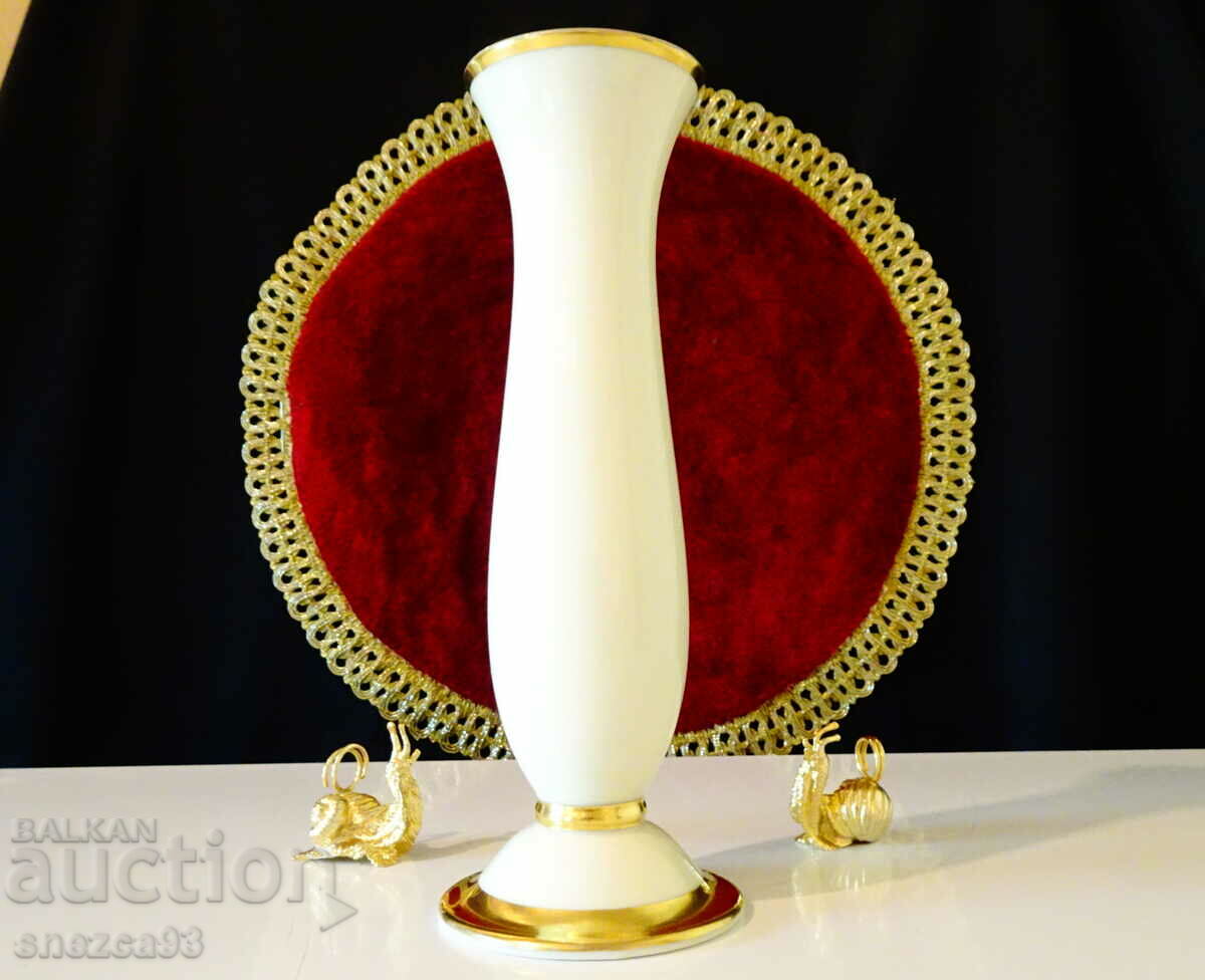 Порцеланова ваза,свещник Furstenberg,злато.