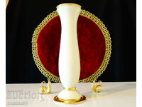 Порцеланова ваза,свещник Furstenberg,злато.