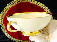 Furstenberg porcelain soup bowl, gold.