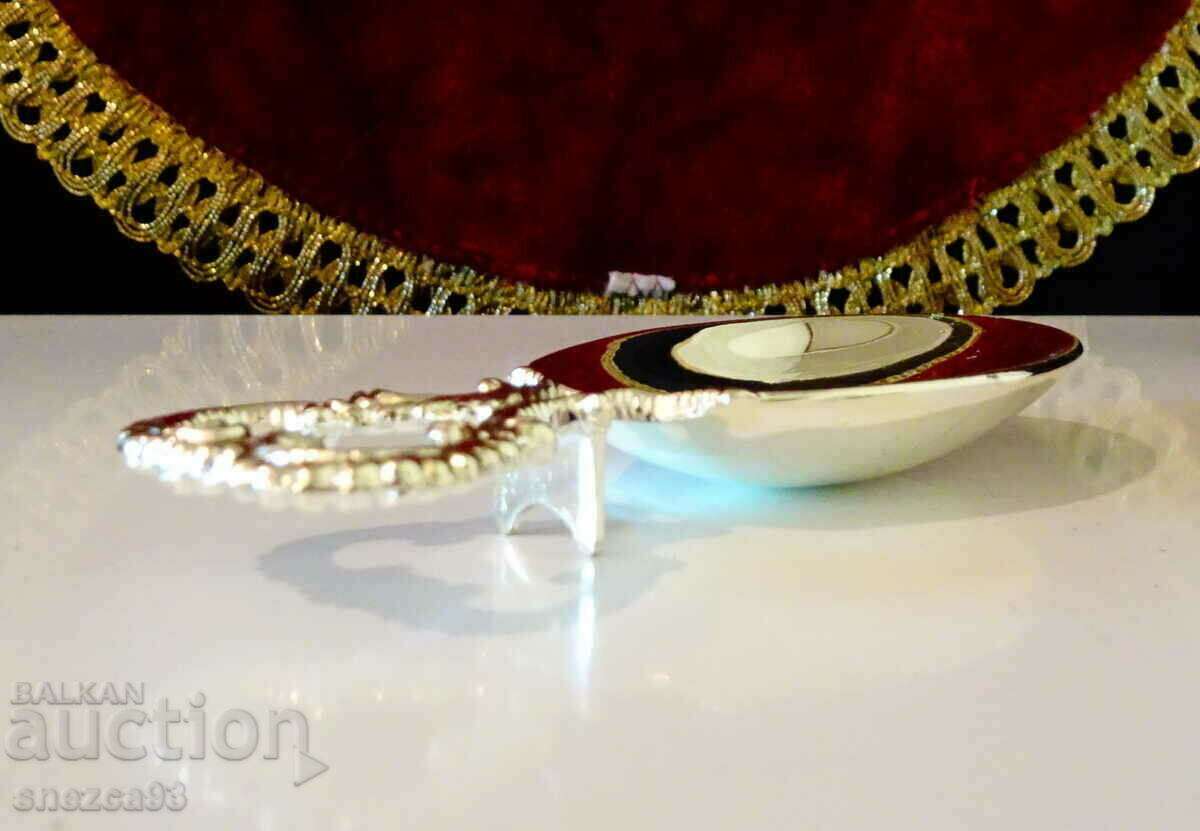 Silver-plated cocktail set, spoon stand, baroque. - 6