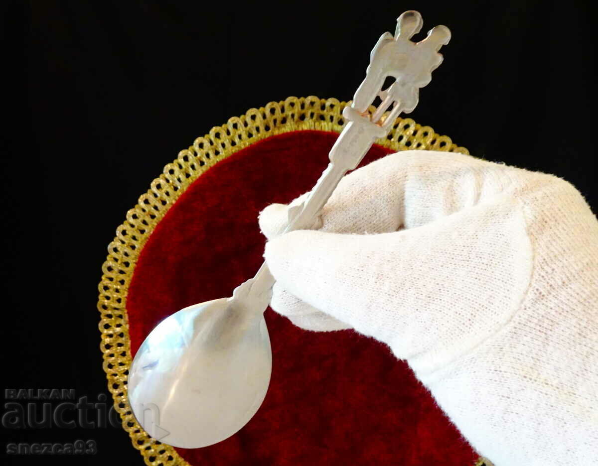 Wedding spoon made of pewter with figures of a family, pewter wedding - 5 Wedding spoon made of pewter with figures of a family, pewter wedding - 5