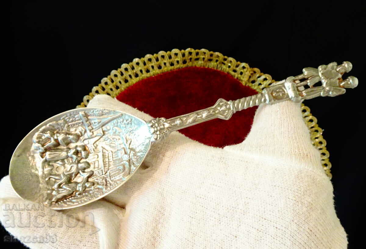 Wedding spoon made of pewter with figures of a family, pewter wedding - 6 Wedding spoon made of pewter with figures of a family, pewter wedding - 6