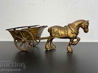 Bronze horse with two-wheeler #5754