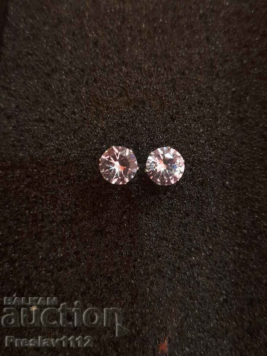 Cercei din argint cu diamante (Moissanite) 2ct