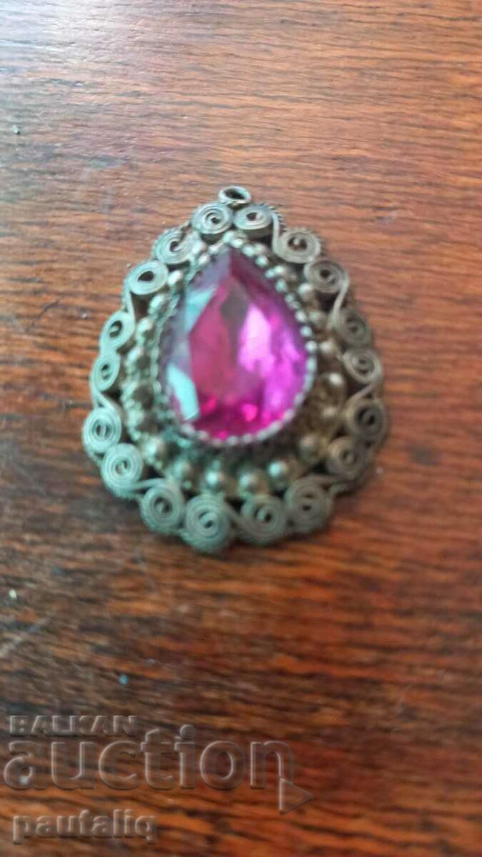 OLD SILVER FILIGREE PENDANT