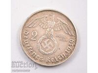 2 Reichsmarks 1939 - Germania Al Treilea Reich argint 625/ 8 g